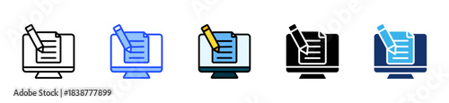 Blogging Skills Icon Collection With Multiple Styles