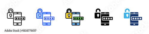 Two Factor Auth Icon Collection With Multiple Styles