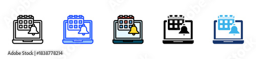 Digital Calendar Icon Collection With Multiple Styles