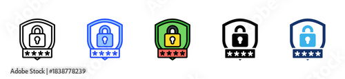 Password Protection Icon Collection With Multiple Styles