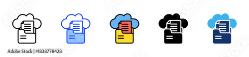 Cloud Storage Icon Collection With Multiple Styles