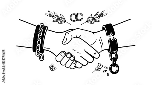 Symbolic Handshake: Freedom, Partnership, and Breaking Barriers