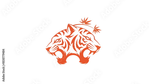 Tribal tiger face logo design
