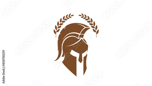 Ancient Greek helmet with laurel wreath