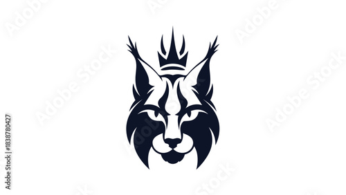 Majestic Lynx Head Logo with Crown Design