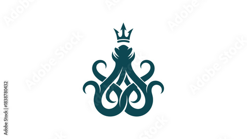 Stylized octopus with a crown