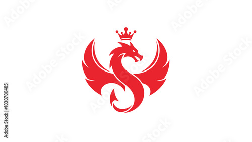 Red dragon logo with a royal crown and majestic wings.