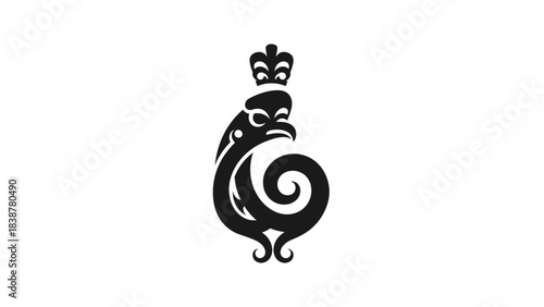 Maori tribal eagle with a crown