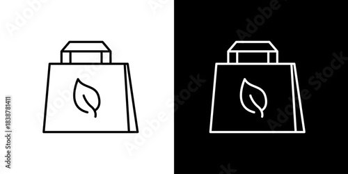 Sustainable Retail Packaging with Leaf Icon Promoting Eco-Friendly Consumer Choices and Organic Product Awareness