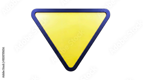 Yellow Triangle Sign Isolated on White