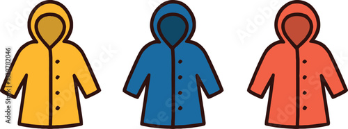 Vector Illustration of a Waterproof Raincoat
