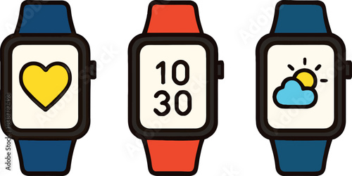 Vector Icon of a Fitness Smartwatch