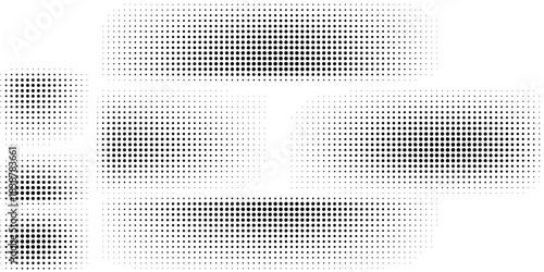 Dotted gradient halftone background. Horizontal seamless dots pattern in pop art style. Abstract modern stylish texture. Vector illustration.
