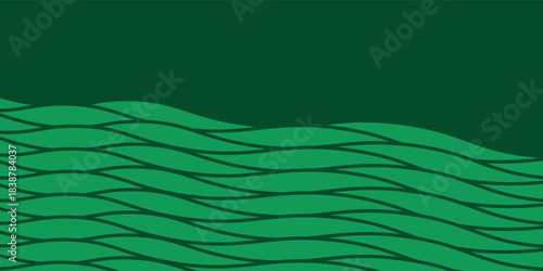 farm green banner, organic abstract background with fields. wavy green lines, natural organic products. ecology background. striped farmer green Pattern