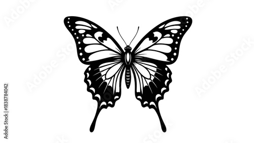Butterfly Silhouette Design – Elegant Insect Line Art for Nature and Tattoo Concepts
