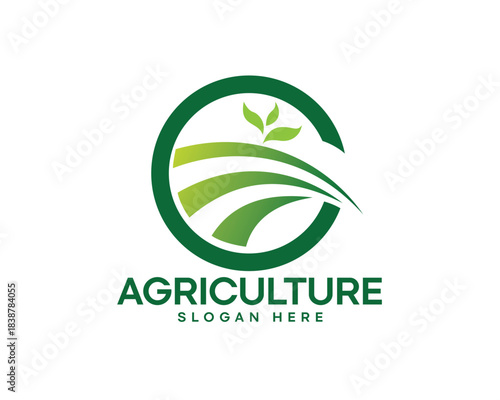 Abstract plantation and circle forming the letter G is very suitable for your plantation logo.