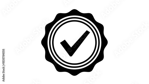 Checkmark Badge Icon – Approved Seal and Certified Quality Symbol Illustration