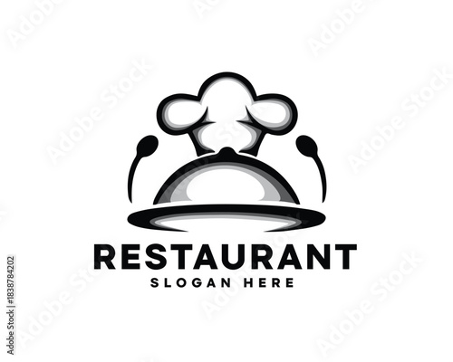 abstract restaurant logo with basic colors
