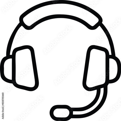 Headset with microphone icon