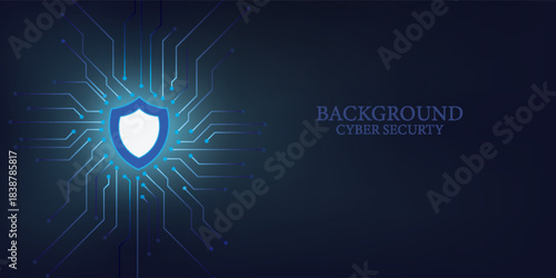 The concept of secure system and network protection technology. Cybersecurity technology background. For banners and templates.