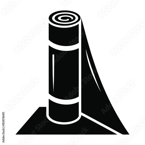 Yoga mat rolled vertically for fitness and exercise storage