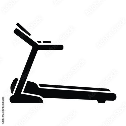Treadmill equipment silhouette for indoor fitness training