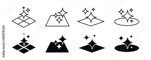 Clean surface icons set. Clean floor surface icon. Clean icon vector illustration