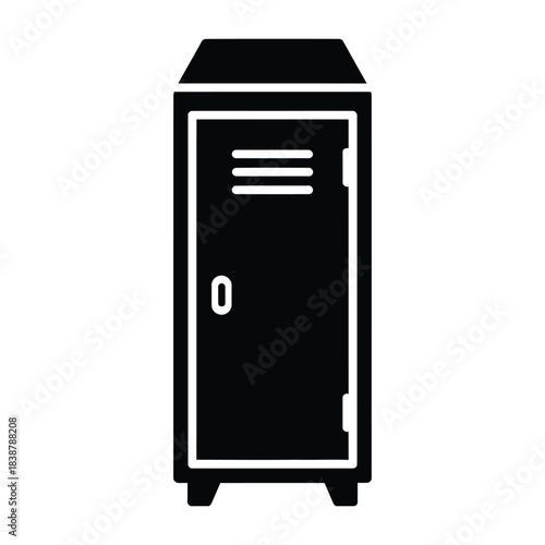 Locker for storage and gym changing room silhouette