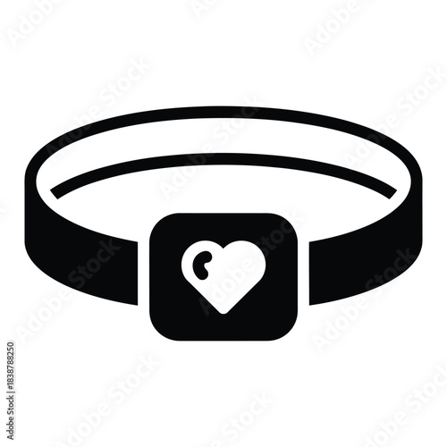Heart rate monitor strap for fitness tracking silhouette