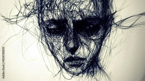 A unique interpretation of emotional distress in abstract form.