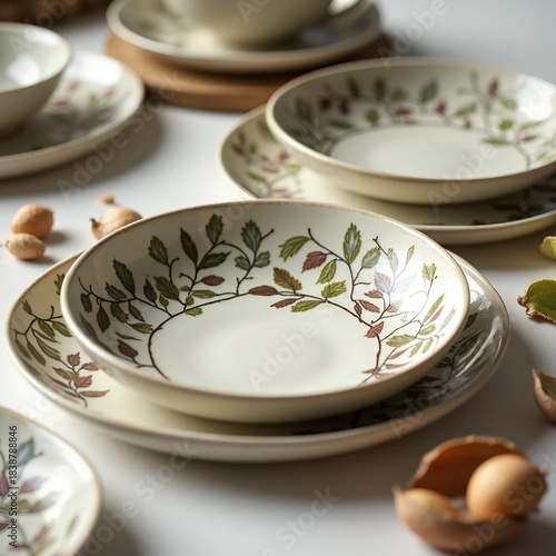 Vintage Charm: Rustic Floral Patterned Dinnerware Set