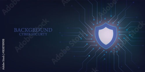 The concept of secure system and network protection technology. Cybersecurity technology background. For banners and templates. EPS10.