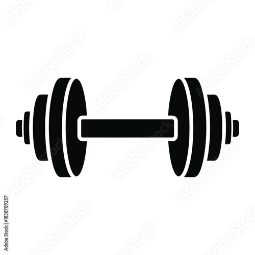 Dumbbell for weightlifting and strength training icon