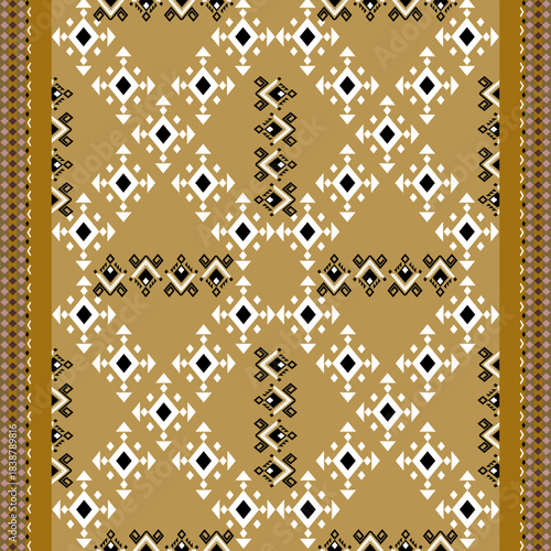 Traditional abstract folk fabric print. Continuous soft pattern for textile, wallpaper, crafts, and gentle background.