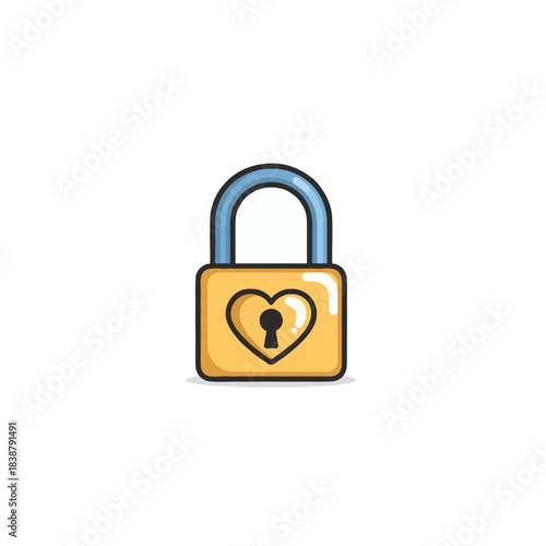 Heart themed lock symbolizing secure connections and affectionate bonds in the digital age