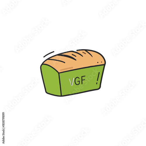 Vegan and gluten free bread illustration representing healthy eating choices and lifestyle diet