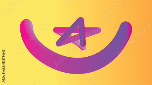 Vibrant Gradient Abstract Star and Curve Shapes