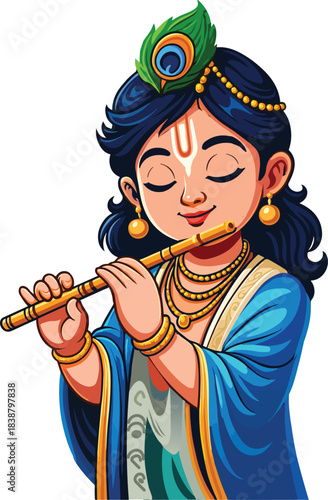 Lord Krishna Playing Flute
