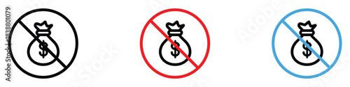 No Money icon vector. prohibited payment, financial restriction symbol. vector illustration.