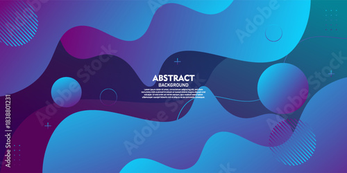 Abstract blue and purple gradient fluid background. Simple wave fluid pattern background element. Vector eps10