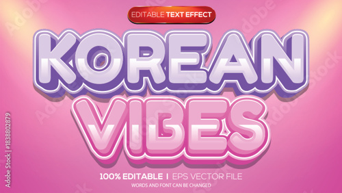 3D text effect korean vibes theme