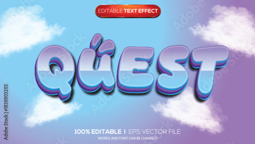 3D text effect quest theme