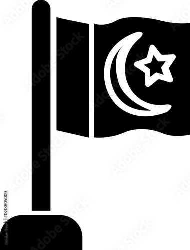 Pakistani flag icon in modern filled style, country flag. Pakistani kids hold flags and celebrate independence day in black. isolated on transparent background.
