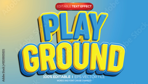 3D text effect play ground theme