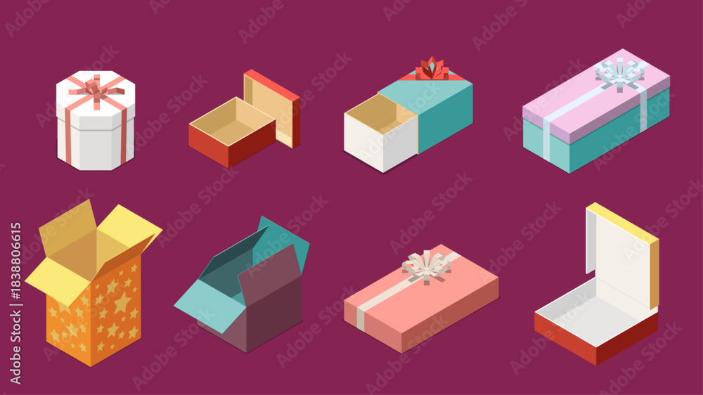 Obraz premium gift boxes birthday christmas valentine day holidays vector