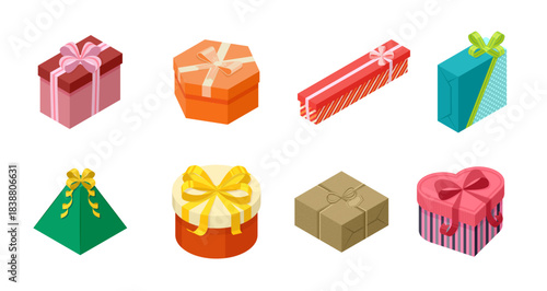 vector gift box isometric view cardboard container pack