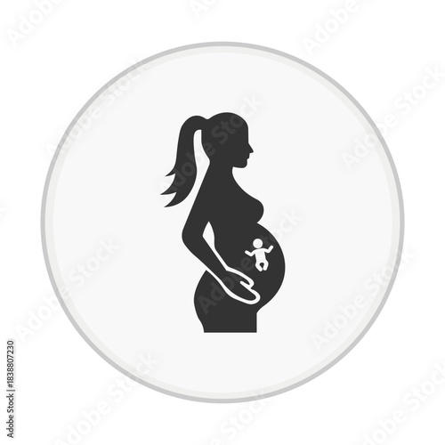 Solid Pregnant Woman Icon