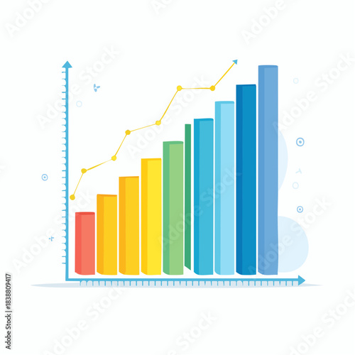Financial Growth and Investment Trends Visualization with Bar Chart and Line Graph