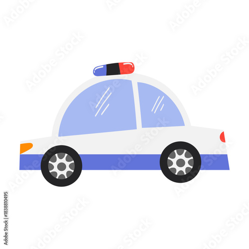 Illustration of a cartoon Police Car