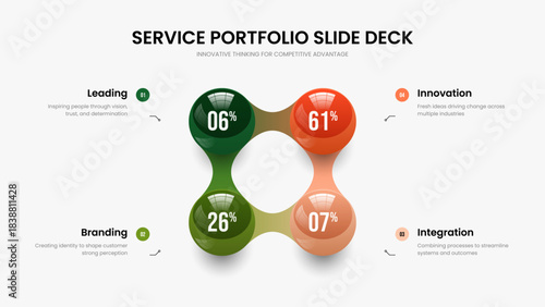 Educational Overview 4 Step Chart Presentation Layout. Sales Strategy Slideshow Design Vector Illustration. Minimal Development Four Element Infographic Frame Template.